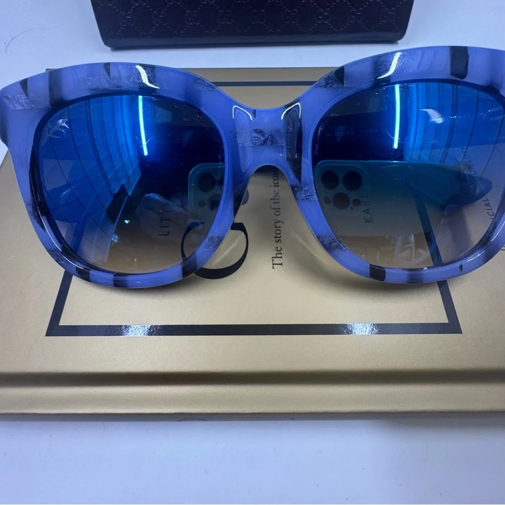 Gucci Black& Blue GUCCI Acetate Sunglasses - Picture 10 of 16